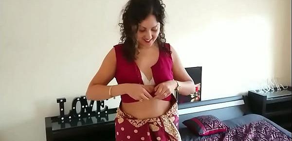  Red saree Bhabhi caught watching porn seduced and fucked by Devar dirty hindi audio desi chudai leaked scandal sextape bollywood POV Indian